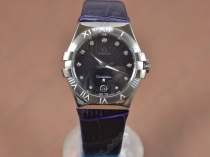 オメガOmega Constellation Ladies SS/LE Dark Purple Swiss Ronda Quartzクオーツ