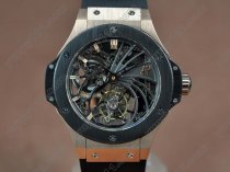 ウブロHublot BigBand 44mm RG/Ceramic Hollowing dial Tourbillon Asian Manual Handwindトゥールビヨン