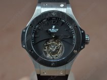 ウブロHublot Aero Band 44mm SS/Ceramic Black Tourbillon Asian Manual Handwind手巻き