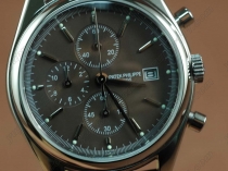 パテックフィリップ Patek Philippe Classics Complications SS Case Brown Dial Brown Strap Japan OS20クオーツストップウォッチ