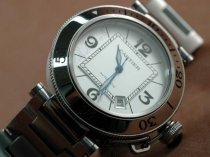 カルティエCartier Pasha 40.5mm Seatimer SS White Eta 2836自動巻き