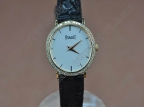 ピアジェPiaget Genuine 18K Gold Plated Inlaid Real Diamond with White Dialクオーツ