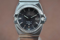 オメガOmega Constellation Double Eagle SS/Dia/Black Swiss Eta 2824-2自動巻き