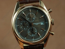 パテックフィリップPatek Philippe Classics Complications RG Case Brown Dial Brown Strap Japan OS20クオーツストップウォッチ