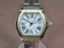 カルティエCartier Men Roadster SS/SS White dial A-2824-2自動巻き