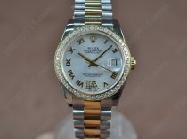 ロレックスRolex Date Just Mid TT/Diam White Swiss Eta 2836-2自動巻き