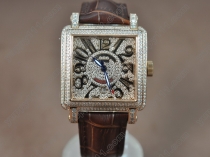 フランクミューラーFranck Muller Conquistador Ladies RG/LE Diam Bezel and Dial Swiss Quartzクオーツ