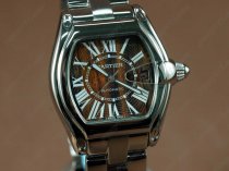 カルティエCartier Limited Ed Roadster SS/Wood Black Roman Swiss Eta 2824自動卷