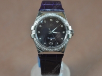 オメガOmega Constellation Ladies SS/Dia/LE Dark Purple Swiss Ronda Quartzクオーツ