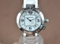 カルティエCartier Pasha 37mm Swiss Quartz SS/RU White Dialクォーツ