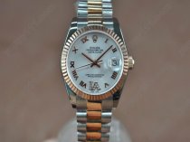 ロレックスRolex Date Just Mid TT White Swiss Eta 2836-2自動巻き