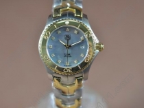 タグホイヤーTag Heuer Link Sports Ladies TT/TT MOP Blue Diam S-Qtzクオーツ腕時計