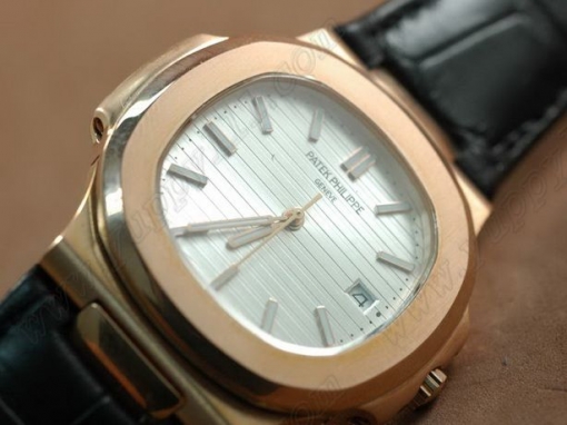 パテックフィリップPatek Philippe Nautilis Jumbo RG/LE White/Sticks Swiss Eta 2824-2自動巻き