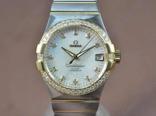 オメガOmega Constellation 38mm 18K Wrapped TT Pearl white dial Swiss SW200-1自動巻き