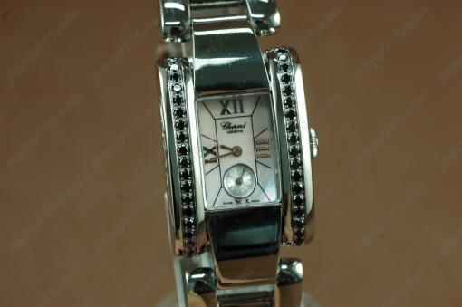 ショパール Chopard Las Strada Ladies SS/Blk-Diam M-Wht Swiss Qtz脕時計 c/w Box