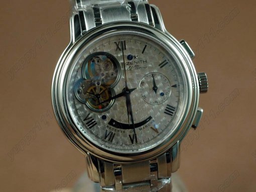 ゼニスZenith El Primero Open Chrono SS/SS Grey Venus 75 H/W Chrono手巻き