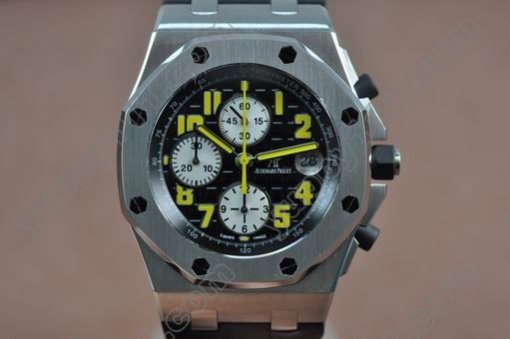 オーデマ・ピゲAudemars Piguet Royal Oak Chronograph SS/LE Black/Yellow A-7750 Sec@12自動巻き