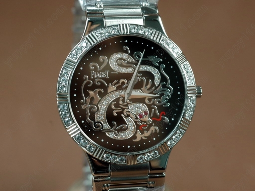 ピアジェPiaget Sculpture Totem SS Case Diamond Black Dial Swiss Quartz Movementクオーツ