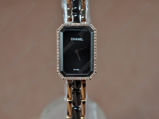 シャネルChanel Ladies Premiere Black RG/Ceramic/Diamonds Jap Qtz/Boxクオーツ