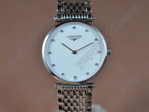 ロンジンLongines Man La Grande Classique SS/SS White Japanクオーツ