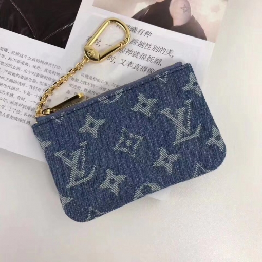 ルイビトン財布コピー LV コインケース デニム ポシェット クレ キーリング付 M62650