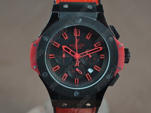 ウブロHublot Big Bang 44mm PVD/LE Black Japanese 0S20 Quartz Chronoクオーツストップウォッチ