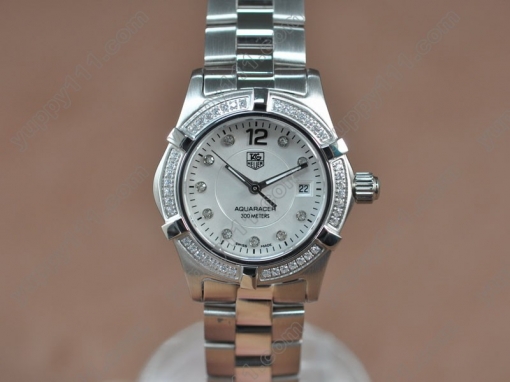 タグホイヤーTag Heuer Aquaracer Ladies SS/SS/Diam White Swiss Eta Quartz 800クオーツ