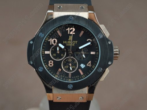 ウブロHublot Big Bang 44mm RG/PVD/RU Black Japanese 0S20 Quartz Chronoクオーツストップウォッチ