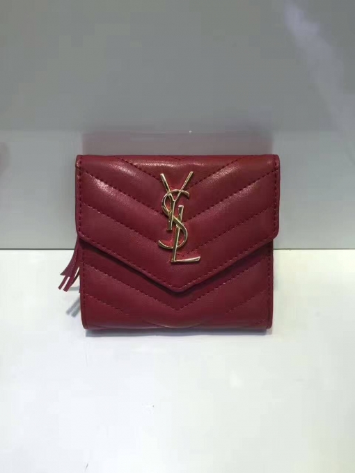 サンローランコピー 財布 2017美作Yves Saint Laurent 三つ折り タッセルコンパクト財布 350503-1