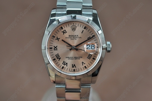 ロレックスRolex Date 36mm SS/SS Pink Swiss Eta 2836-2自動巻き