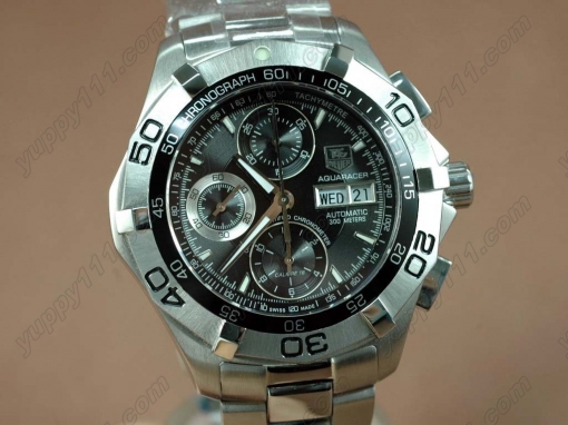 タグホイヤーTag Heuer Aquaracer Chrono DayDate SS Black A-7750 28800bph自動巻き