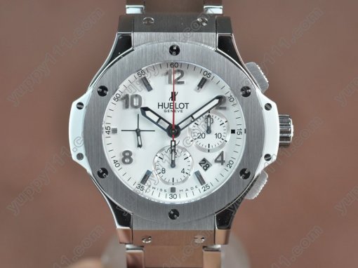 ウブロHublot Big Bang SS/SS/Ceramic White dial Asia 7750自動巻き