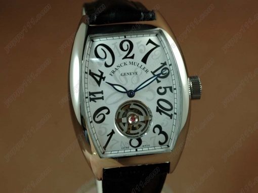 フランクミュラーFranck Muller Casablanca Chronograph SS Case White Dial Black Strap A-7750時計