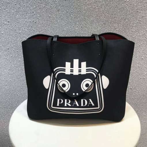 プラダコピー バッグ PRADA 2024新作 プリントキャンバス トートバッグ 1BG218