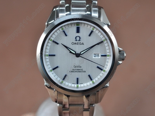 オメガOmega Deville SS/SS White Dial Swiss Eta 2834-2自動巻き