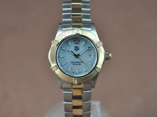 タグホイヤーTag Heuer Aquaracer Ladies TT/Diam Pearl Blue Swiss Eta Quartzクオーツ