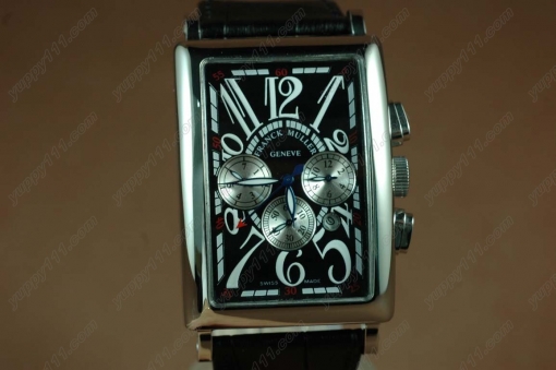 フランクミュラー Franck Muller Watches Long Island SS Case Black Dial Black Strap