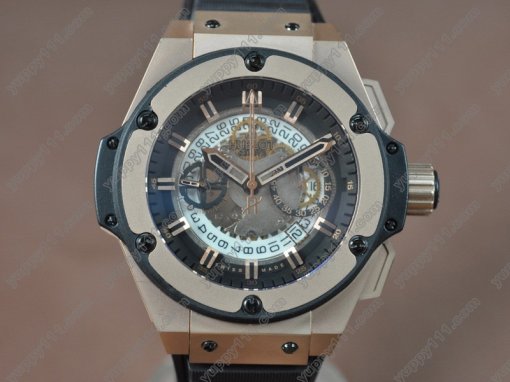 ウブロHublot Big Bang King Power RG/RU Skeleton dial A-7750 Chrono自動巻き