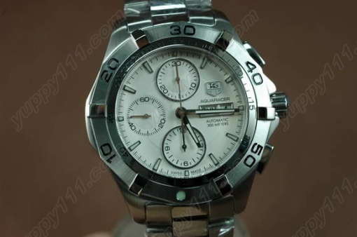 タグホイヤーTag Heuer Aquaracer Chrono DayDate SS White A-7750 28800bph自動巻き