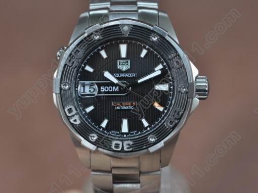 タグホイヤーTag Heuer Aquaracer 500m SS/SS Black Asian Auto 21J自動巻き