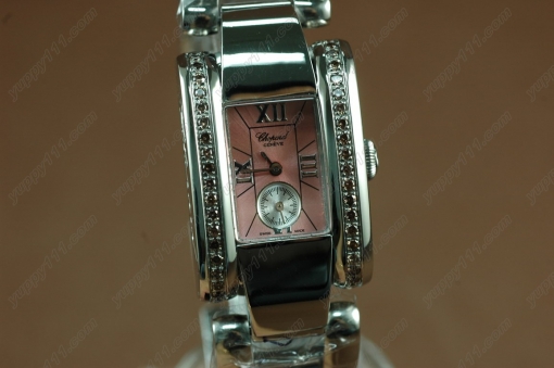 ショパールChopard Las Strada Ladies SS/Brn-Diam Dark Pink Swiss Qtz脕時計 c/w Box