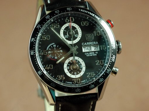 タグホイヤーTag Heuer Carrera 41mm 2008 Automatic Chrono SS/LE Black A-7750自動巻き