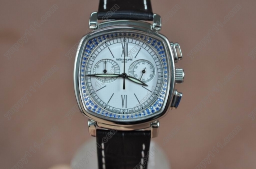 パテックフィリップPatek Philippe Ladies SS/LE White Swiss Quartz Chronoクオーツストップウォッチ