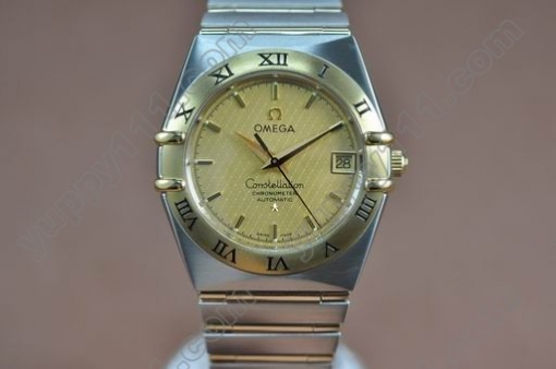 オメガOmega 18K Wrapped TT Men Roman Bezel Gold Diamond Eta 2836自動巻き