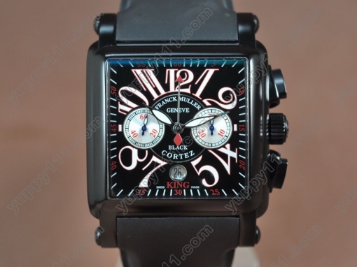 フランクミューラーFranck Muller Black King Conquistador PVD/RU Black dial A-7750自動巻き