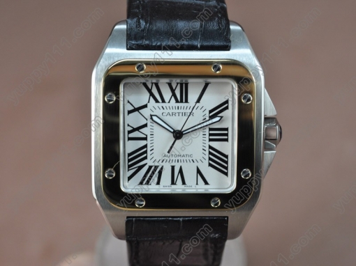 カルティエCartier Santos TT/LE/White Swiss Eta 2824-2 Auto自動巻き