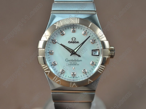 オメガOmega Constellation 38mm 18K Wrapped TT Pearl white dial Swiss SW200-1自動巻き