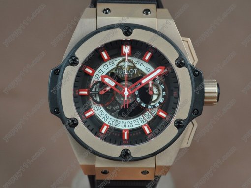 ウブロHublot Big Bang King Power RG/RU Skeleton dial A-7750 Chrono自動巻き