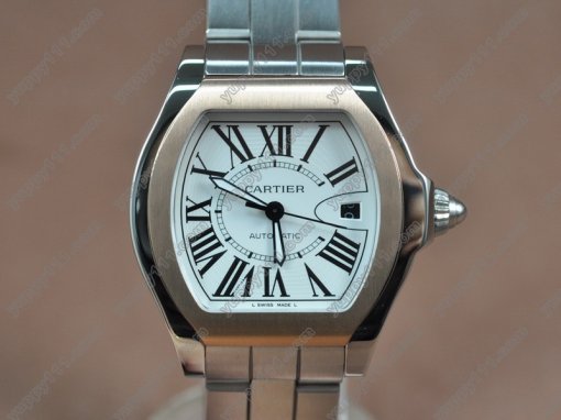 カルティエCartier Men Roadster SS/SS White dial A-2824-2自動巻き