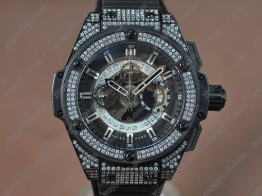 ウブロHublot Big Bang King Power PVD/RU/Diam Skeleton dial A-7750 自動巻き